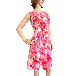 Jessica Howard Floral Print Dress Size 6 Sleeveless Fit Flare Coquette Feminine